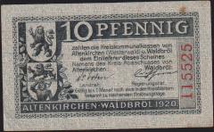 Almanya 10 Pfennig Notgeld 1920 Ççt+