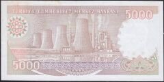 7.Emisyon 4.Tertip 5000 Lira I59 973879 Çilaltı ( Kat yok hafif sararma var)