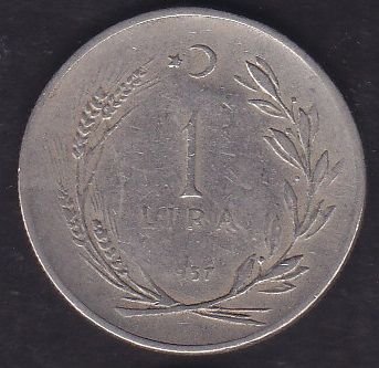 1957 Yılı 1 Lira