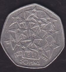 İngiltere 50 Pence 1998 - İngiltere'nin AB'ye Katılımının 25. Yıldönümü Hatıra Para