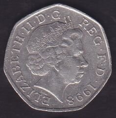 İngiltere 50 Pence 1998 - İngiltere'nin AB'ye Katılımının 25. Yıldönümü Hatıra Para