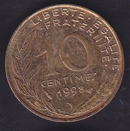 Fransa 10 Centimes 1998