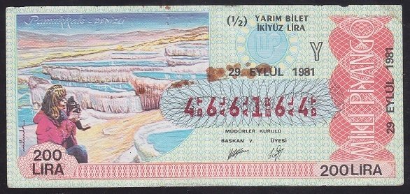 1981 29 EYLÜL YARIM BİLET - Y SERİSİ