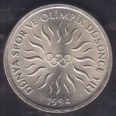 1994 Yılı 10000 Lira Dünya Spor Ve Olimpik Düşünce Yılı Çilaltı Çil