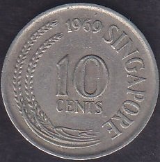 SİNGAPUR 10 CENT 1969