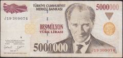 7.Emisyon 5 000 000 Lira J19 309074 Çok Temiz