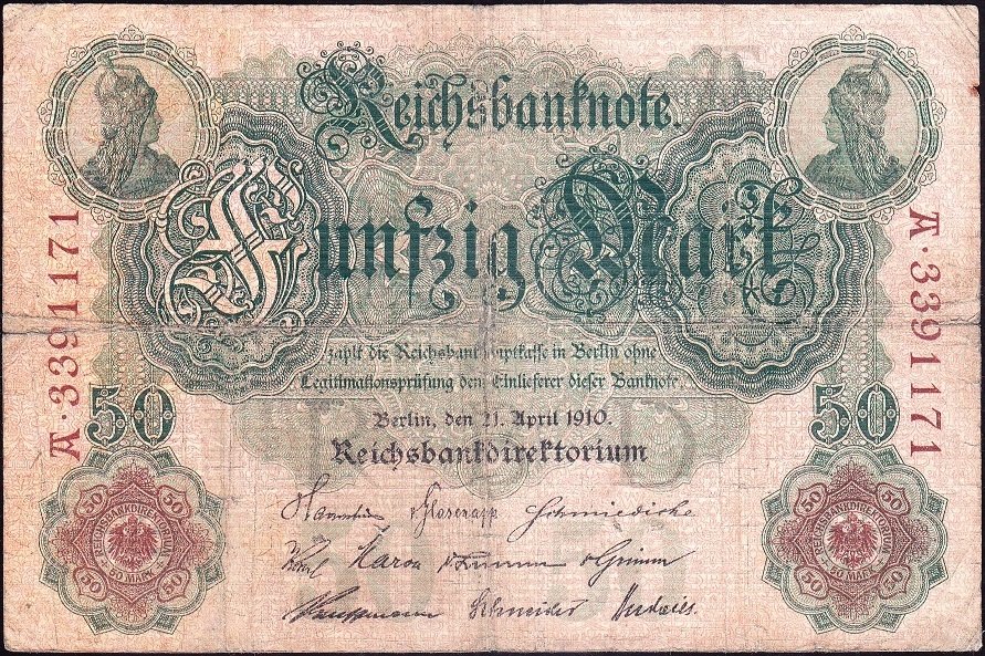 Almanya 50 Mark 1910 Temiz ( R42 )