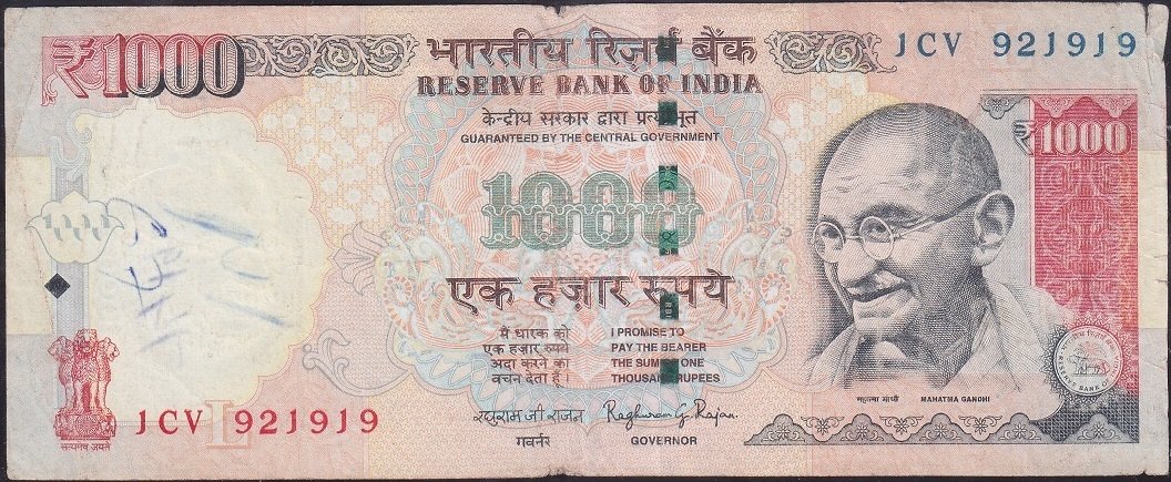 Hindistan 1000 Rupees 2015 Temiz