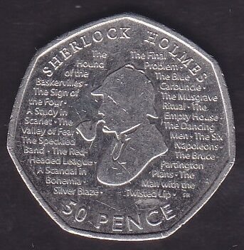 İngiltere 50 Pence 2019 Sherlock Holmes Hatıra Para