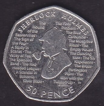 İngiltere 50 Pence 2019 Sherlock Holmes Hatıra Para