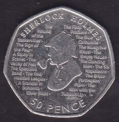 İngiltere 50 Pence 2019 Sherlock Holmes Hatıra Para