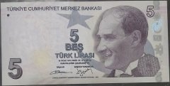 9.Emisyon 2.Tertip 5 Lira B618 506605 Çil Blok Radar