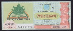 1997 29 TEMMUZ YARIM BİLET ÇEVRE YILI