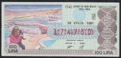 1981 29 EYLÜL ÇEYREK BİLET - N SERİSİ
