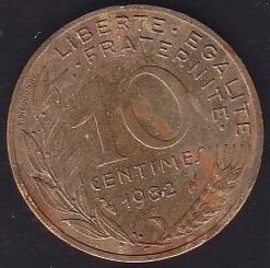 Fransa 10 Centimes 1982