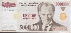 7.Emisyon 5 000 000 Lira J17 391842 Çok Çok Temiz