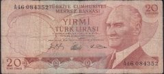 6.Emisyon 1.Tertip 20 Lira A46 084352 İyi