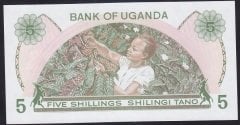 UGANDA 5 ŞİLİNG 1982 ÇİL eski kağıt para fiyatları