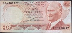 6.EMİSYON 2.TERTİP 20 LİRA C30 408472 ÇOK TEMİZ +