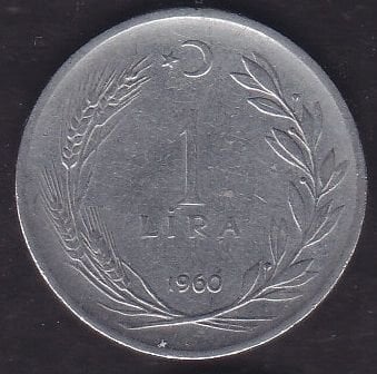 1960 Yılı 1 Lira Düz