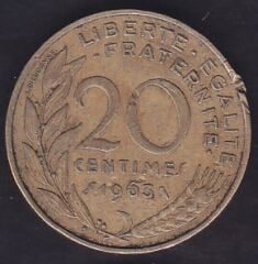 Fransa 20 Centimes 1963