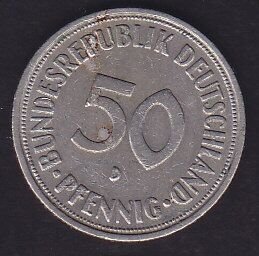 Almanya 50 Pfennig 1950 D