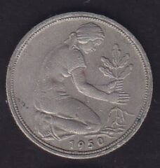 Almanya 50 Pfennig 1950 D