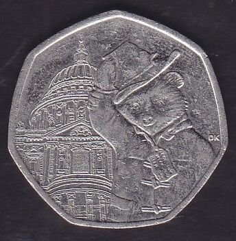 İngiltere 50 Pence 2019 Paddington Ayısı St Paul Katedrali'nde Hatıra Para