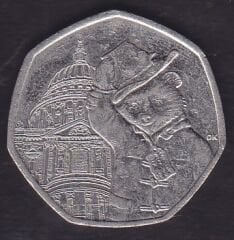 İngiltere 50 Pence 2019 Paddington Ayısı St Paul Katedrali'nde Hatıra Para