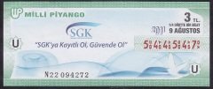 2011 9 AĞUSTOS ÇEYREK BİLET -  U SERİSİ