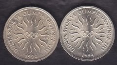 1994 YILI 10000 LİRA DÜNYA SPOR VE OLİMPİK DÜŞÜNCE YILI ÇA ÇİL TERS DÜZ TAKIM 2 ADET