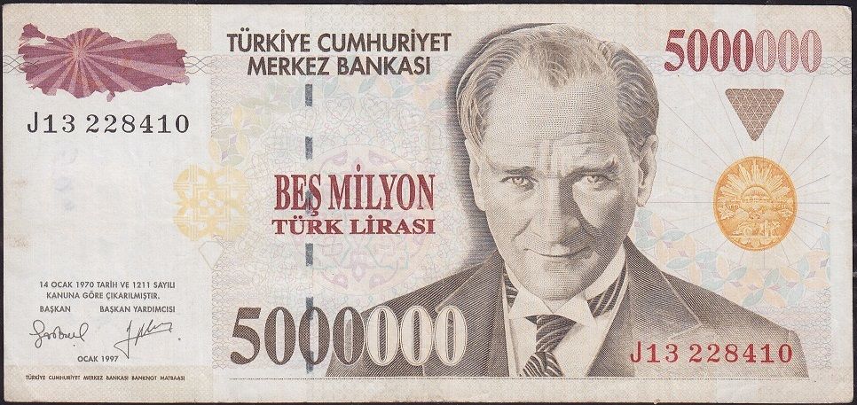 7.Emisyon 5 000 000 Lira J13 228410 Çok Temiz