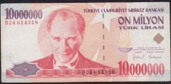 7.Emisyon 10 000 000 Lira B24 614318 Çok Temiz