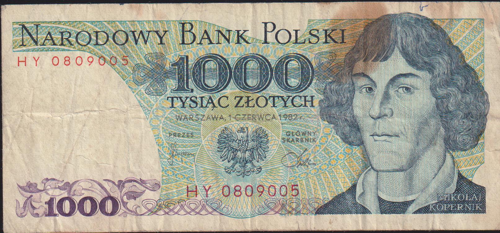 Polonya 1000 Zloty 1982 Temiz