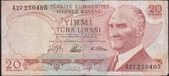 6.Emisyon 1.Tertip 20 Lira A27 250405 Çok Temiz