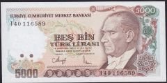 7.Emisyon 4.Tertip 5000 Lira I40 116589 Çilaltı Çil
