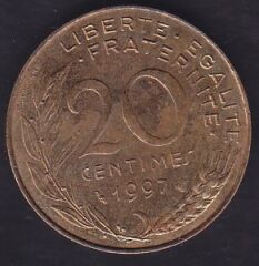 Fransa 20 Centimes 1997
