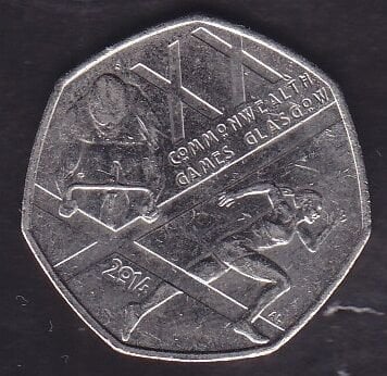 İngiltere 50 Pence 2014 - 2014 İngiliz Milletler Topluluğu Oyunları. Glasgow - Hatıra Para