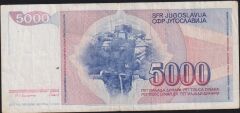 Yugoslavya 5000 Dinar 1985 Çok Temiz