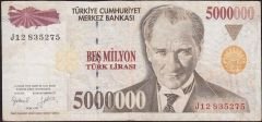 7.Emisyon 5 000 000 Lira J12 835275 Çok Temiz