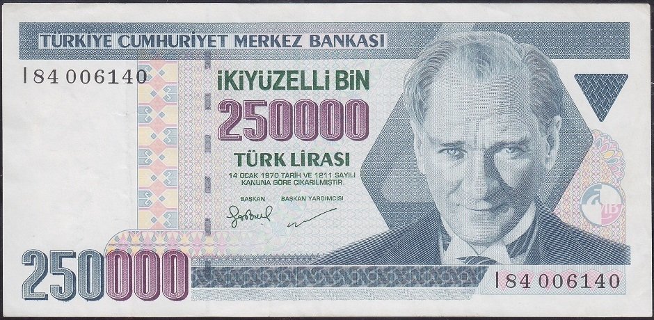 7.Emisyon 3.Tertip 250000 I84 006140 Çok Temiz +