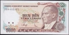 7.Emisyon 4.Tertip 5000 Lira I39 055372 Çilaltı Çil