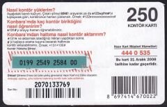 Turkcell Hazır Kart 250 Kontör 2008