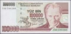 7.Emisyon 3.Tertip 100000 Lira I89 796286 Çil