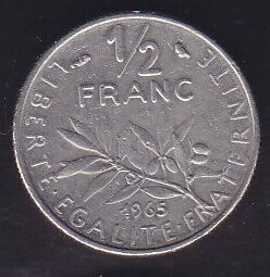 Fransa 1/2 Frank 1965