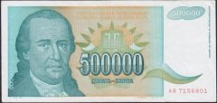 Yugoslavya 500000 Dinar 1993 Çok Temiz +