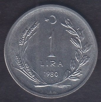 1980 YILI 1 LİRA FAO ÇİLALTI ÇİL