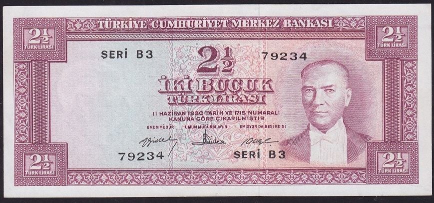 5.Emisyon 4.Tertip 2.5 Lira B3 79234 Ççt Çilaltı
