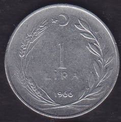 1966 Yılı 1 Lira Ters