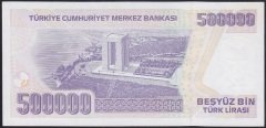 7.EMİSYON 4.TERTİP 500000 LİRA L80 859222 ÇİLALTI eski kağıt para alanyerler